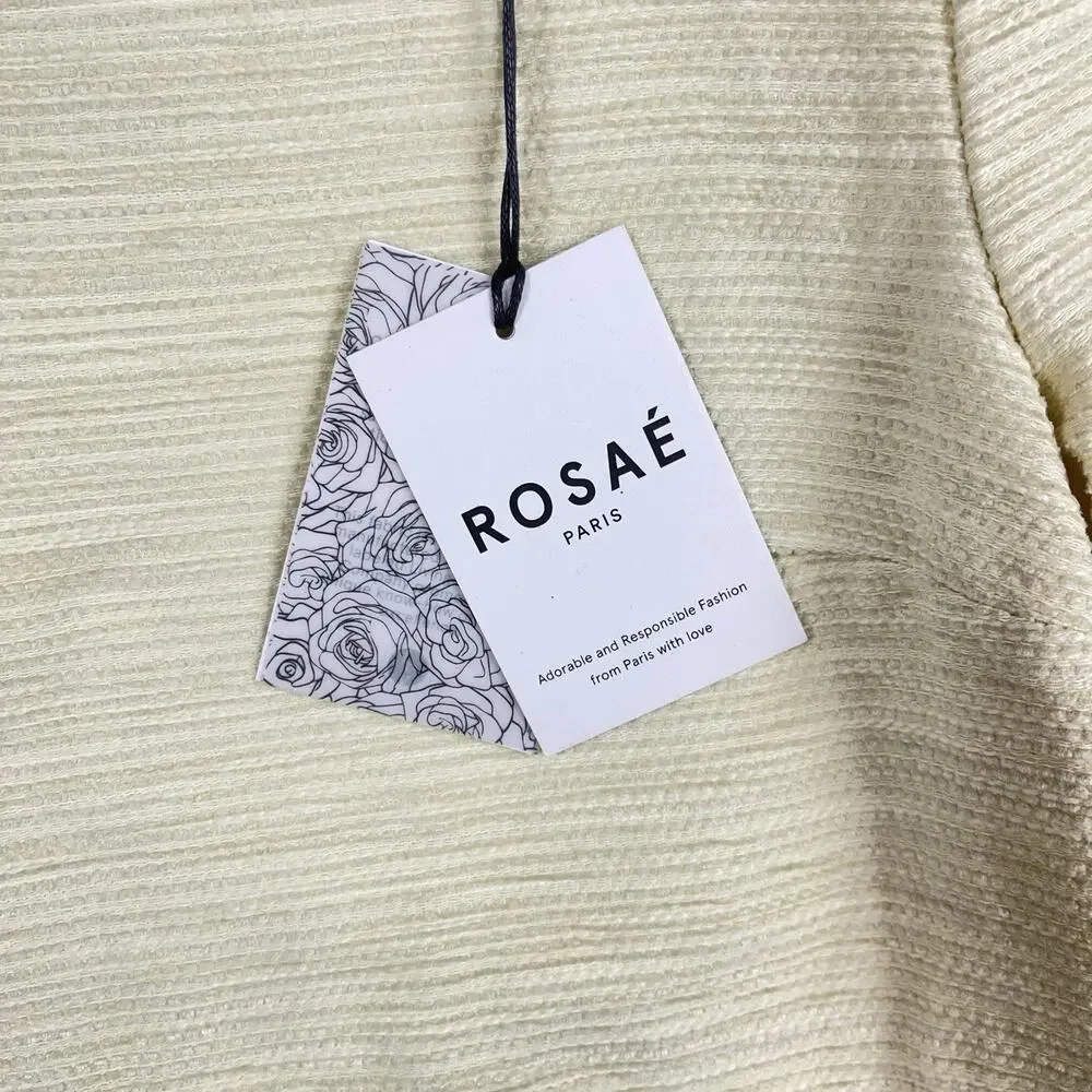 NWT Rosaé Paris Le Halévy Peplum Blouse Tweed Vanilla Size French 38 / US 6